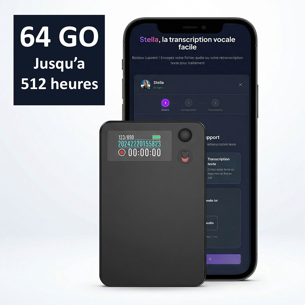 Enregistreur IA 64Go
