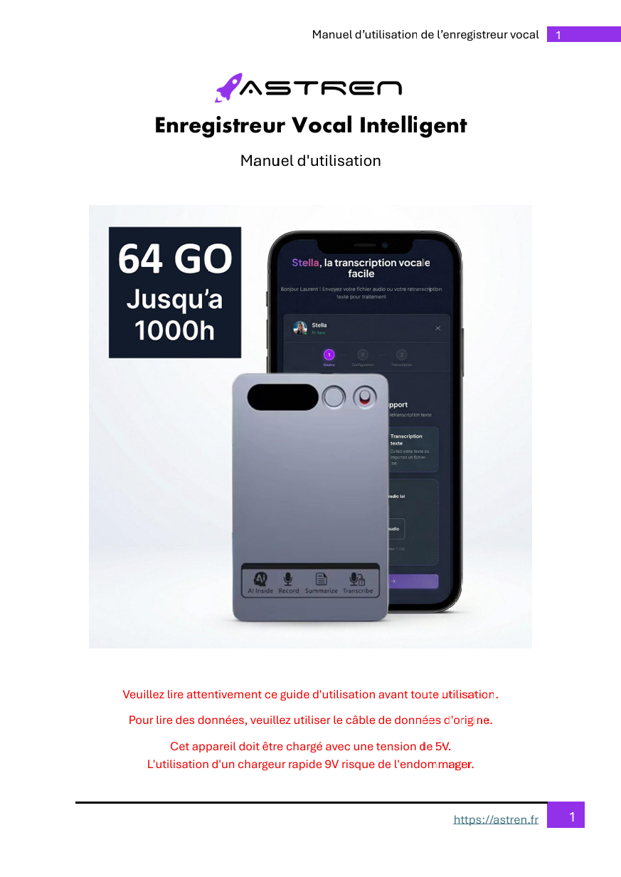 Page 1 du manuel - Model 2