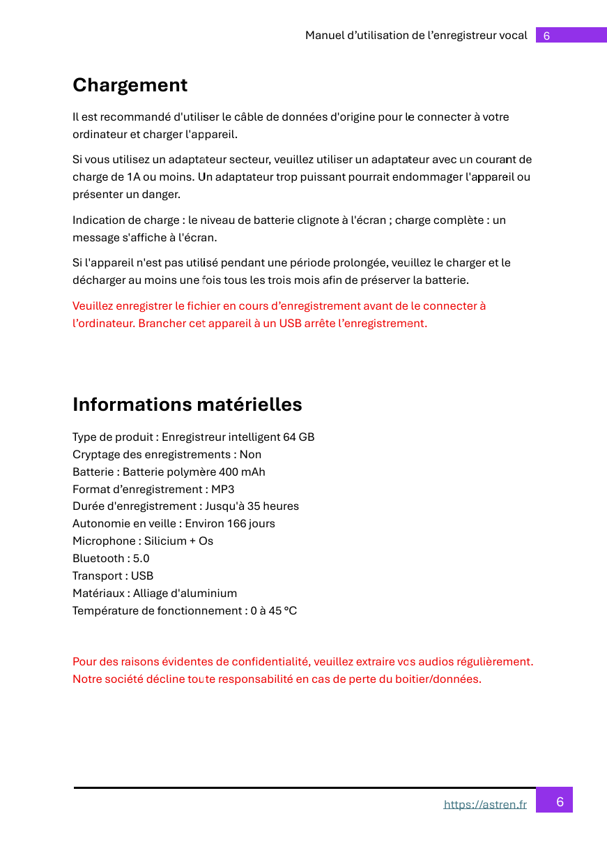 Page 6 du manuel - Model 2